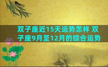 双子座近15天运势怎样 双子座9月至12月的综合运势